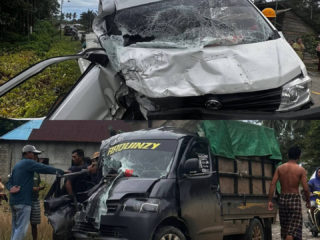 Tabrakan Dua Pikap Di Konawe Utara, Lima Korban Dilarikan Ke Puskesmas. Polisi Beber Kronologi