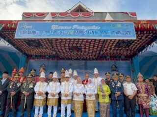 Gubernur Sultra Pimpin Upacara HUT Konawe Ke-66 Tahun. Gaungkan Harmoni Persatuan. Deretan Kepala Daerah Hadir