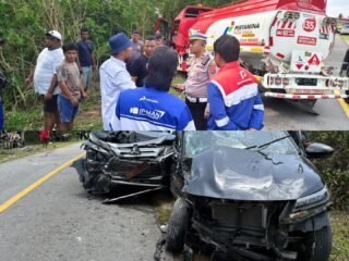 Mobil Dinas Pemprov Sultra Alami Kecelakaan Beruntun Di Buton, Empat Orang Luka Luka. Polisi Beber Kronologi