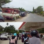 Antrean Panjang Pengisian BBM Di Wawotobi Konawe. Warga antre Sejak Subuh. Polisi Lakukan Pengawasan